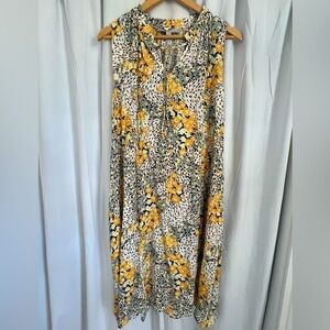 Loft Maternity Plus XXL yellow floral boho spring tank light flowy Spring dress